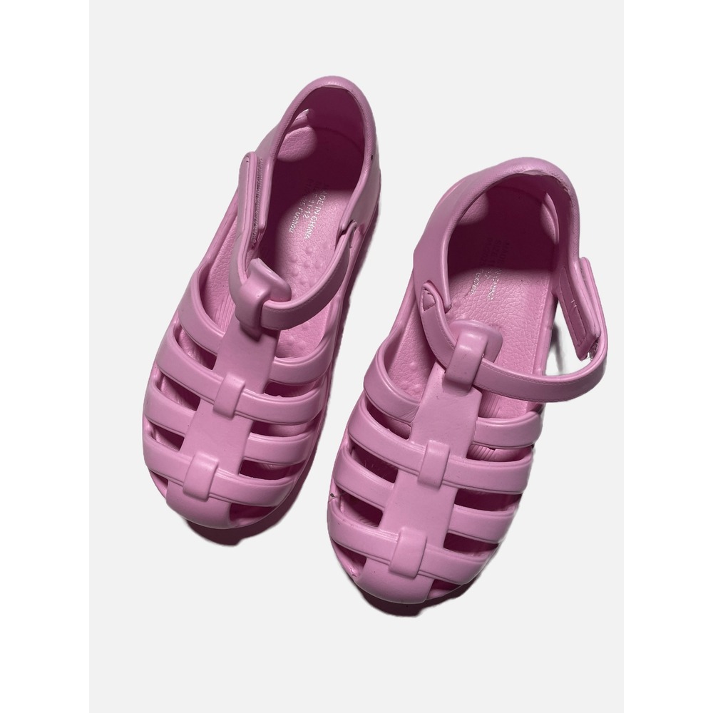 Unbranded Jelly Sandals Kids Size 11/12 Pink Caged T-Strap Summer Beach Shoes